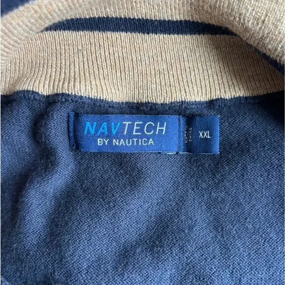 Nautica Navtech Striped Quarter-Zip Sweater XXL - Picture 2 of 7